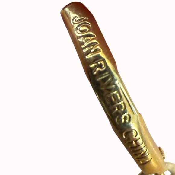 Joan Rivers Faceted Teardrop Leverback Earrings Gold Tone Glam, Holiday, Vintage - Picture 2 of 6